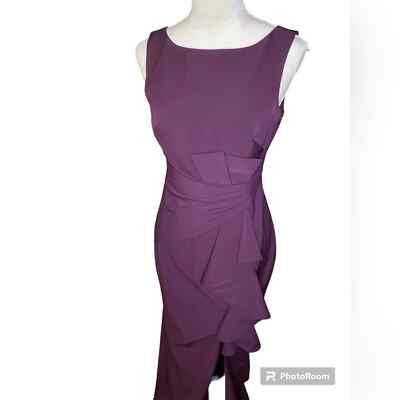 スーツ・フォーマル・ドレス ivory&co Elizabeth NWOT Eliza J Ruffle Front Sleeveless Maxi Gown Dress in Wine