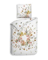 Heckett & Lane Mako-Satin BettwäSche 135X200 Tuva White BlüTenkranz Koralle