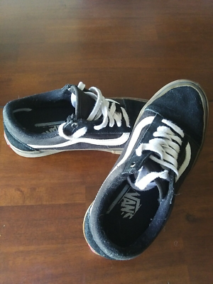 VANS Low Top Canvas Skate Shoes Off The Wall Black White Mens Size