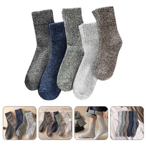 5 Pairs Man Warm Socks for Cold Weather Mens Thick Winter Work Boot