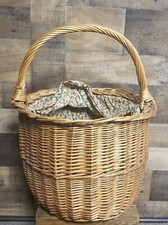 VTG Large French Natural Wicker Woven Basket... Market, Shopping, Picnic 19"