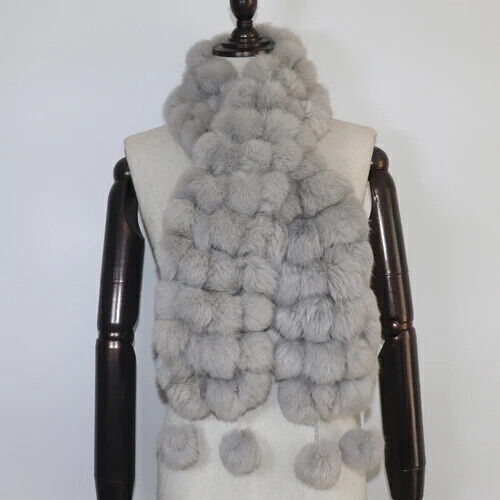 Fashion Winter Warm Genuine Rabbit Farm Fur Scarf Women Muffler Scarves 12cm New - Bild 10 von 13