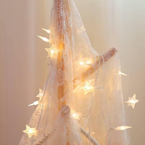 Star String Lights 20 LED Fairy Lights Battery Operated Cute 10 FT Warm White - Picture 5 of 8
