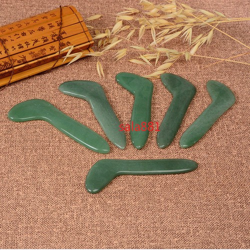 Natural Facial Gua Sha Jade Stone Guasha Board Scrape Therapy SPA Massage Tool - Picture 4 of 5