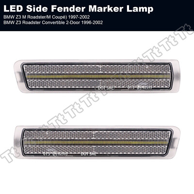 For 1996-2002 BMW Z3 M Coupe Roadster White LED Front Bumper Side