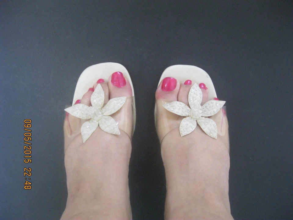 Studio C Bridal Wedding Prom Party shoes size 8M - Ivory open toe - Image 3 of 3