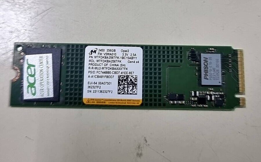 ②-W736-Micron NVMe 256GB SSD 4点 Amazon.com: OEM 256GB M.2 PCI-e GEN 4X4 NVME SSD Internal