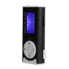 Black Portable Sports MP3 Flashlight Mini BackClip LCD Mini Screen Music Med Fit