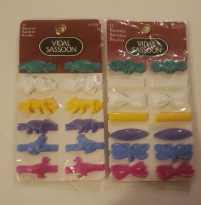 Vintage Vidal Sassoon Girls Hair Barrettes  26  Assorted Colors Sealed 1997