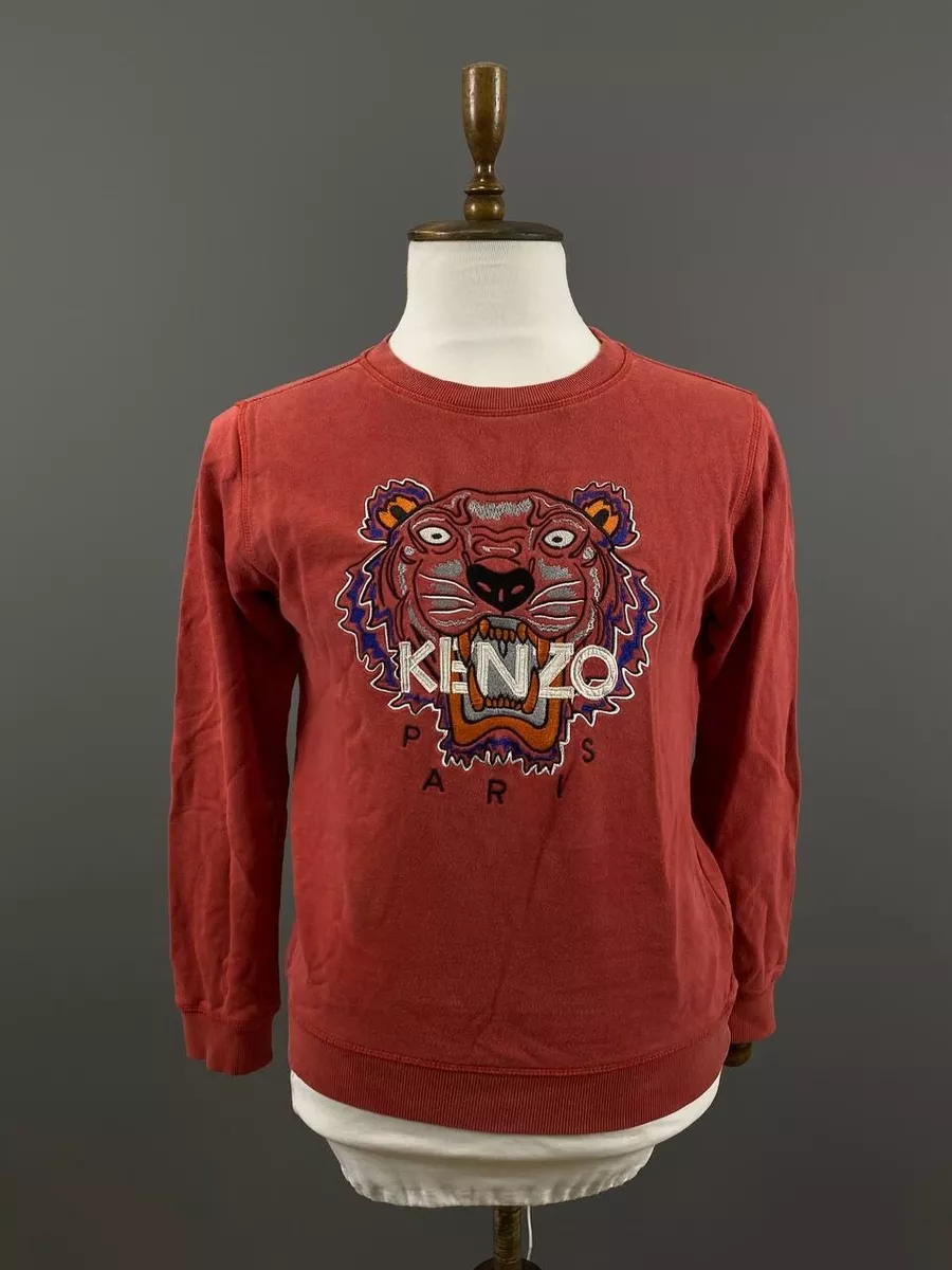 Kenzo Paris Red Embroidered Big Logo Sweatshirt Size S eBay