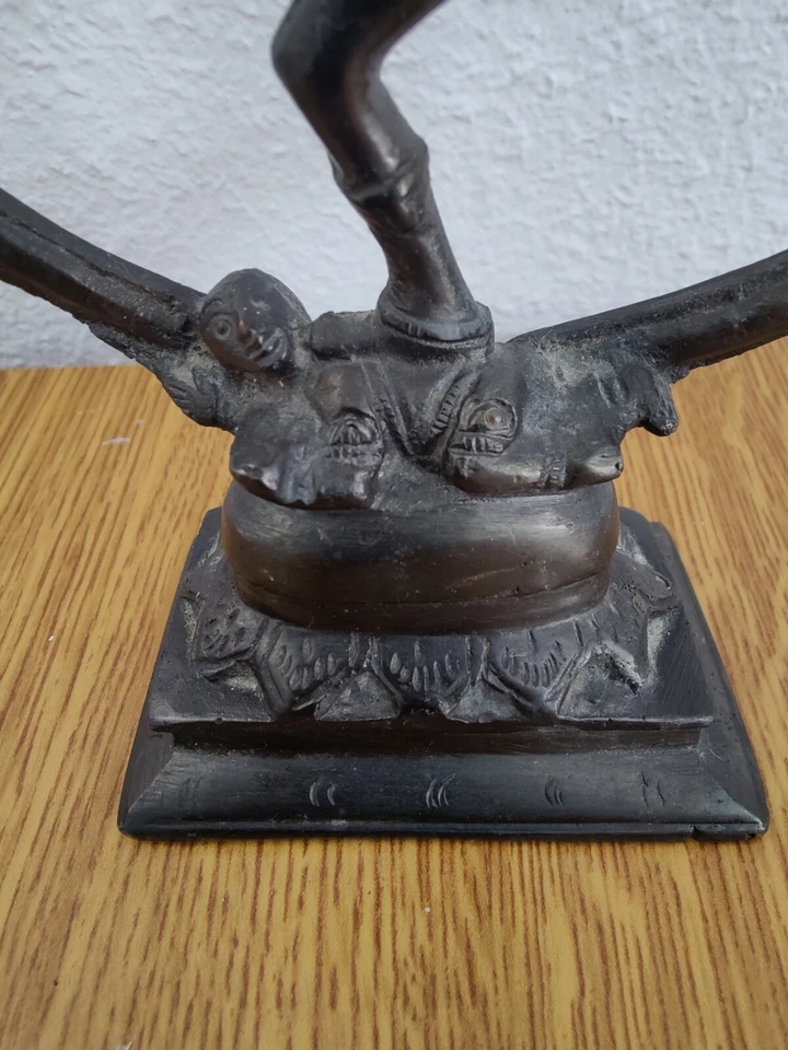 Très Jolie Statuette Bronze Shiva Nataraja Dansant 22cm 1kg Inde Bouddhisme - Photo 3/4