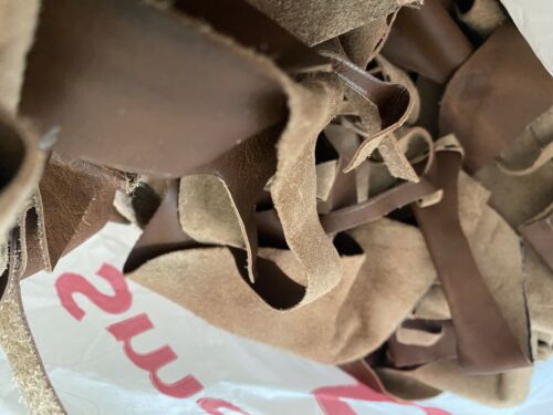 Luxury Leather Scraps Lot 1 lb Brown Leather Only 1 Ib - Picture 3 of 4