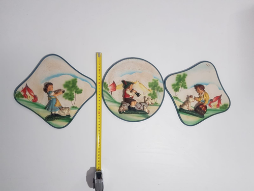 BILDER RELIEF WAND AUS HARZ ODER ÄHNLICHEM MATERIAL 50/60ER JAHRE VINTAGE
