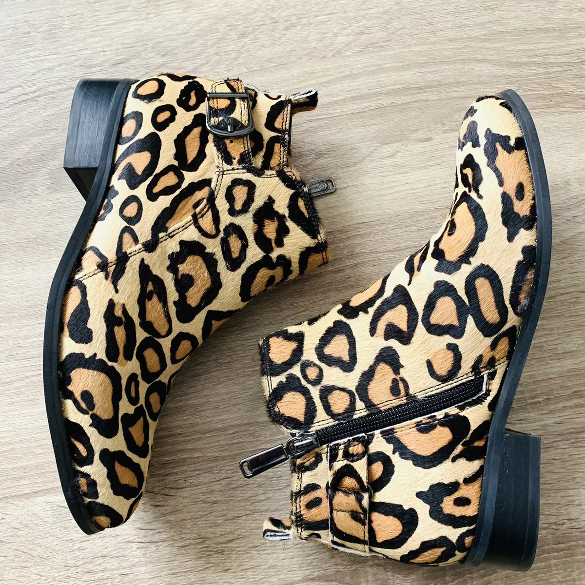 Blondo Tami Waterproof Leopard Calf Hair Booties Sz 6.5 SB P eBay