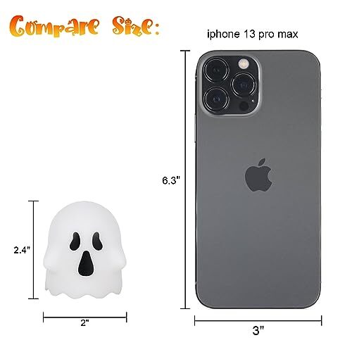 Ghost Halloween Dekorationen flammenlose Kerzen mit Fernbedienung Timer, 6er-Pack weiß - Bild 4 von 7