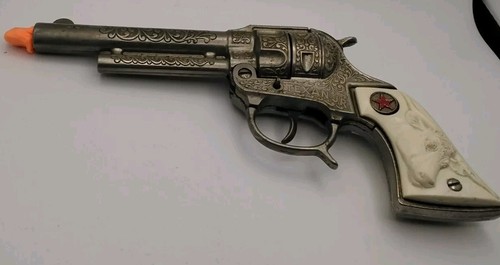 Old Vintage 1950's HUBLEY Texan Jr Steer Design Cap Pistol Toy Gun