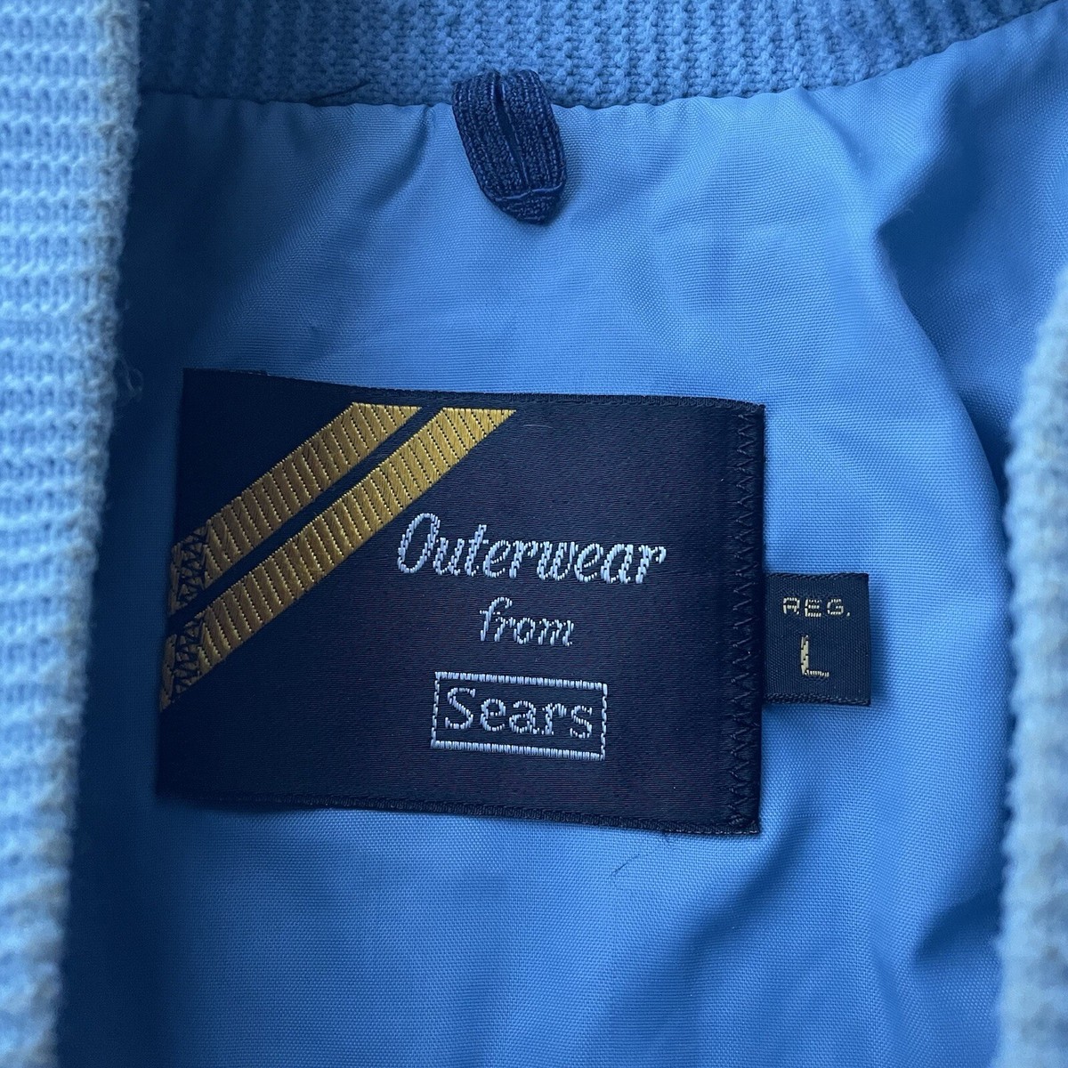 Vtg 70s SEARS Outerwear Corduroy Bomber Jacket Blue Work