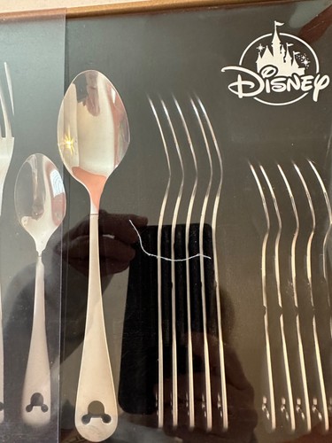 Disney Parks 24 Piece Flatware Set Icon Mickey Mouse Silverware Finish NEW - Picture 5 of 7
