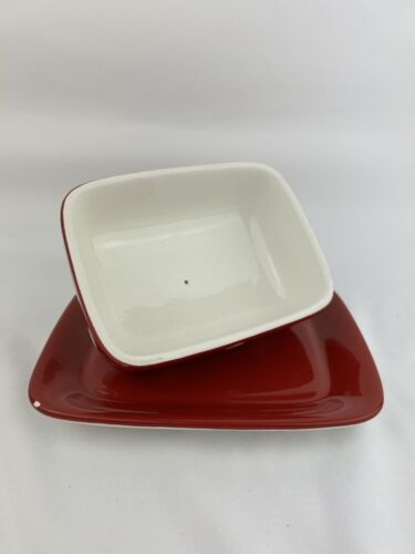 Plato de mantequilla cubierto de despensa rojo blanco lunares microondas Graces BN1 - Imagen 3 de 7