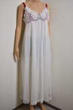 VTG TOSCA Nightgown Lingerie Sweep Nylon Sheer Chiffon Peignoir White Size Small
