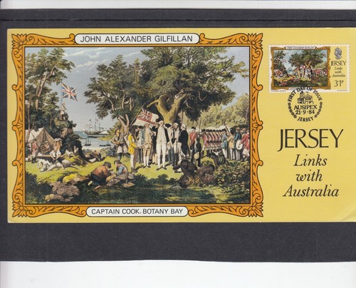 Jersey 1984 Artists Links With Australia capt Cook FDC & Maximum Card - Picture 3 of 6