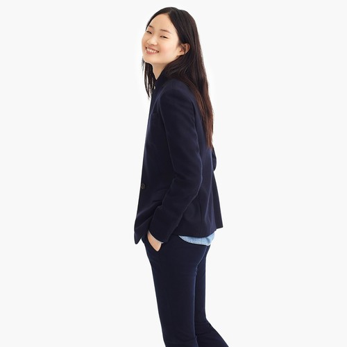 J Crew Regent Blazer in Wool Flannel Navy 8 NWT - Picture 4 of 9