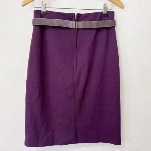 Girls from Savoy Size 2 Ponte Knit Velvet Crossed Belt Pencil Skirt Worn on TV - Picture 2 of 5