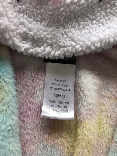 Girls Small Size 6/6X Cuddl Duds Rainbow Unicorn Bath Night Time Robe SOFT - Picture 2 of 6