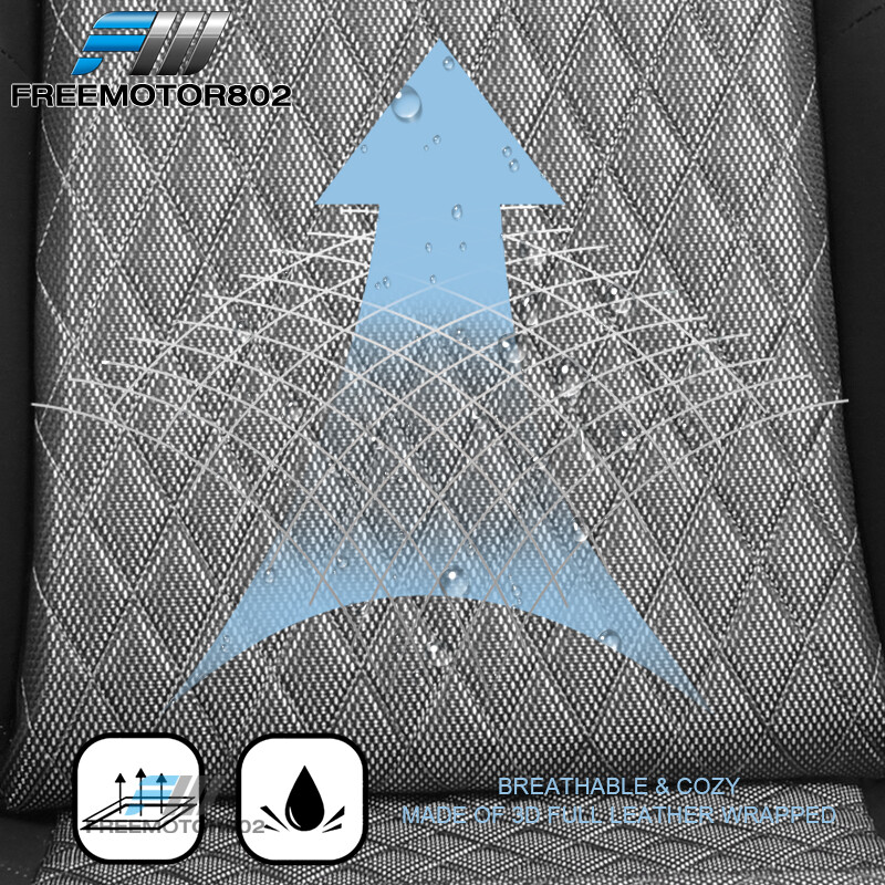 Adjustable Universal Racing Seat B Type Bk Shinny Mesh Fabric PU &Dual Slider x2