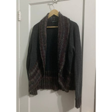 L Woolrich grey cardigan 100 Lamb wool 