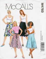 McCalls M4783 Skirts Misses Sewing Pattern Size 14-20 Uncut