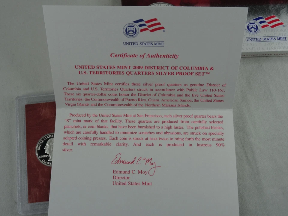 2009-S Silver Quarter Proof Set 6 Coins OGP & COA 90% US Mint Territories - Image 4 of 4