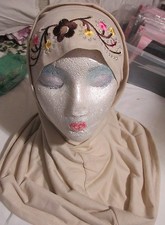 2 Piece emboridery design Amir hijab Scarf you can use has underscft Solid