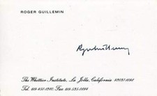 Roger Guillemin NOBEL PRIZE MED 1977 autograph, signed card