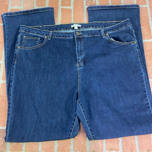Woman Within Womens Size 26 W Tall Dark Wash Bootcut Jeans