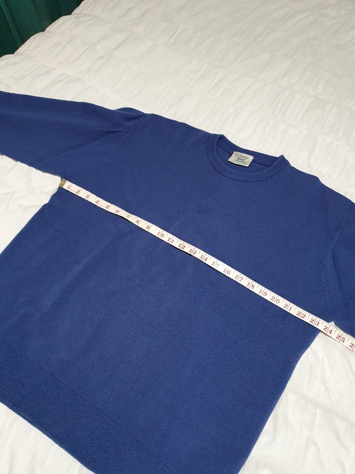 Glenbrae Sweater Mens XL Blue Crew British Merino Lambswool Casual