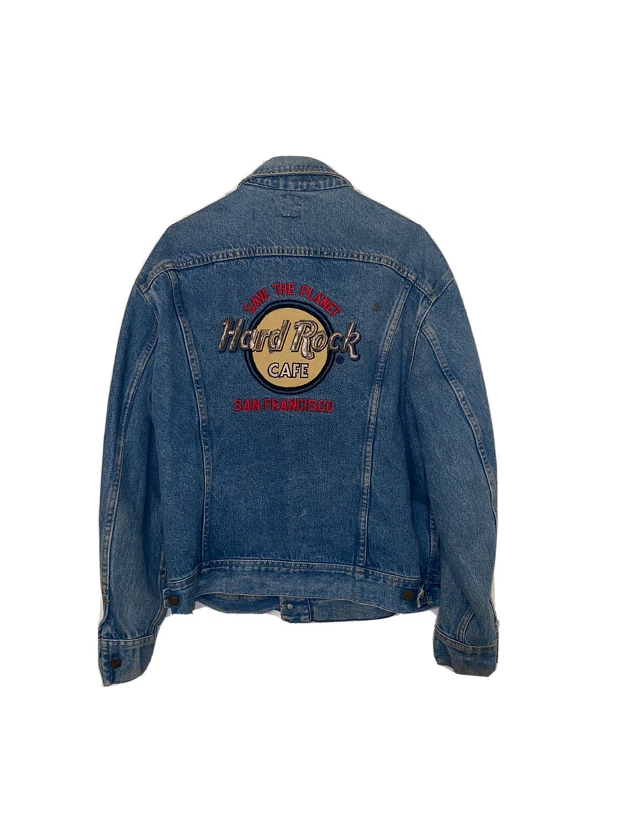 Vtg Lee Hard Rock Cafe Denim Jacket - Save The Planet San Francisco