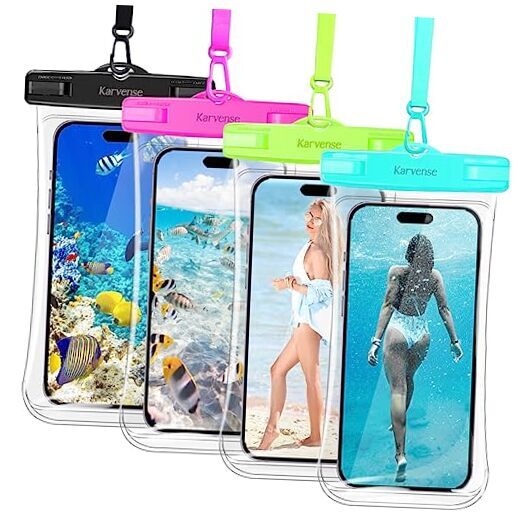 Waterproof Phone Pouch/Case, 4 Pack 4 Pack-6.9'' 4 Pack-Clear+Clear+Clear+Clear