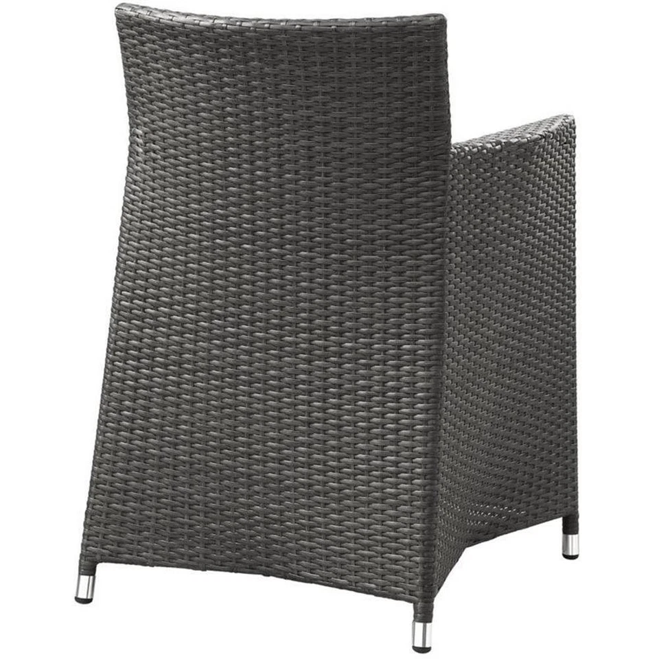 Modway Junction 18.5" Wicker / Rattan Outdoor Armchair in Brown/White - Image 3 of 3
