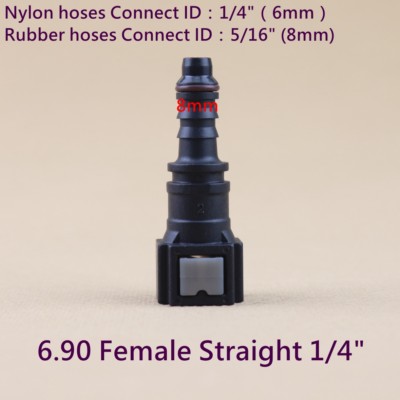 2PCS 6.30mm ID6 Car Fuel Line Hose Pipe Quick Release Female Connect Connector