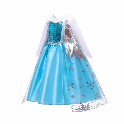 Costume Halloween Snow Queen Anna Frozen Princess Elsa Girls Dress Cosplay@Party - Picture 5 of 16