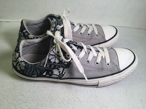 Converse All Star Low Top Sneakers Athletic Shoes Gray & Black Junior Size 5 - Picture 11 of 12