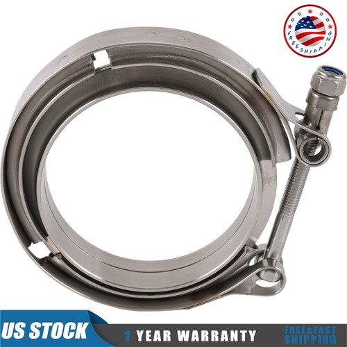 NEW 3.5 inch 89mm V-Band Clamp W/Flanges Fit Exhaust Pipes 304 Stainless Steel - Picture 16 of 16