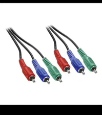 Triple Video Audio RCA Component Cable Male to Male x3 Black RGB DirecTV 6' FT