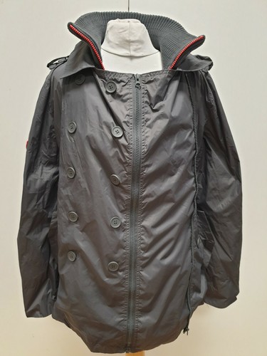 MM66 WOMENS SUPERDRY SPORT GREY DOUBLE BREASTED LIGHTWEIGHT JACKET UK M EU 38
