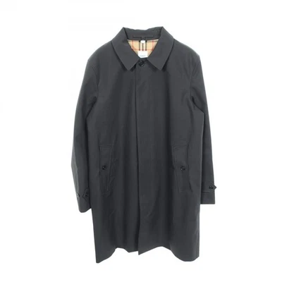Veste manteau long BURBERRY Balmacaan #50 coton bleu marine occasion homme - Photo 1/4