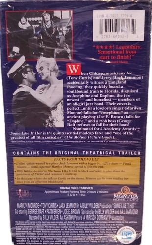 Some Like it Hot VHS BNIB Sealed Marilyn Monroe Tony Curtis Jack Lemmon - Picture 2 of 3