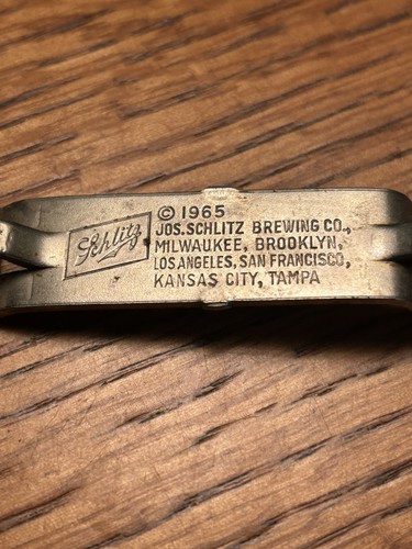 Vintage 1965 SCHLITZ BEER Bottle / Can Opener