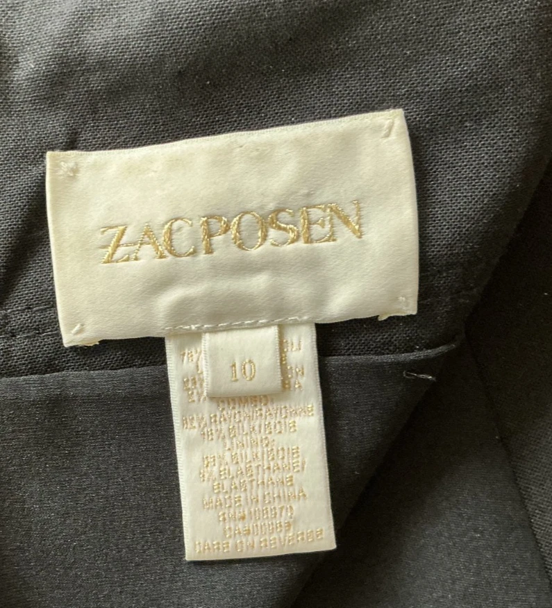 SAIA POSEN ZAC PRETA COM DETALHES DE VELUDO e 2 ZIPPERS TRASEIROS - MISTURA DE LÃ - EUA 10 - Imagem 4 de 4