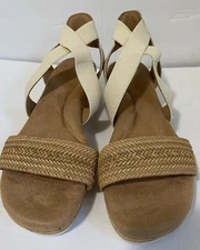 Easy Spirit Lorena Casual Strappy Comfort Wedge Sandals Neutral Womens Size 9 M
